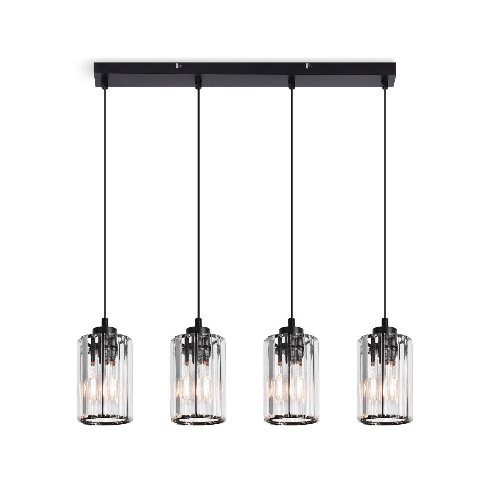 HÄNGELEUCHTE Rinag 40/15/140 cm - Schwarz, Metall (140/40/15cm) - ZMH