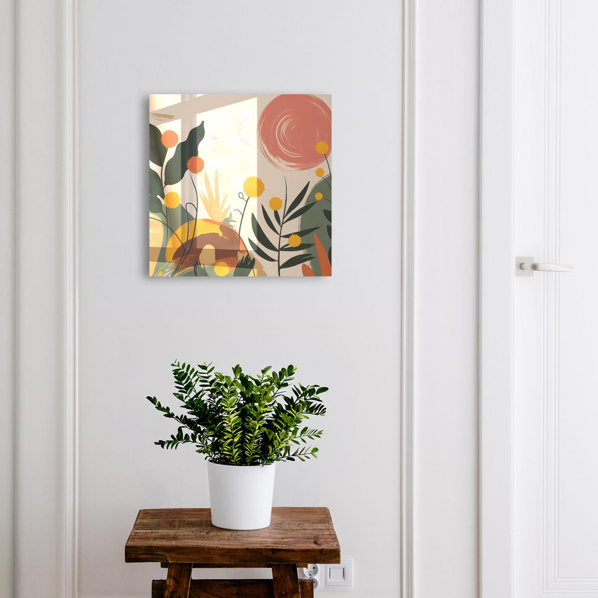 SCHLÜSSELBOX Schwarz 30x30 cm- Türöffnung nach rechts - Farbenfrohe Energie - Beige, Metall (30/30/5cm) - TULUP