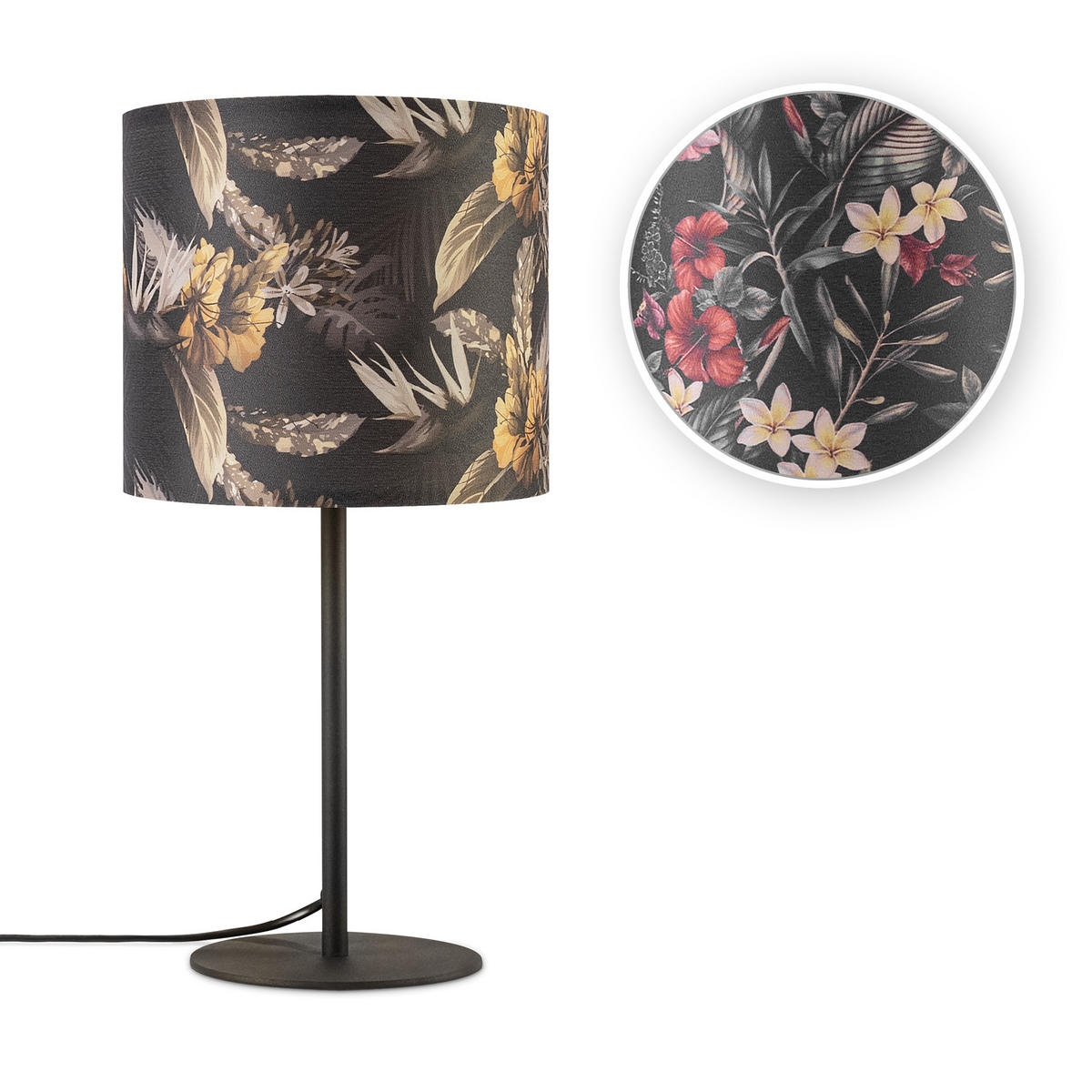 TISCHLAMPE Luca Tl Flo 004 - Multicolor/Schwarz, Metall (18/18/36.5cm) - Paco Home