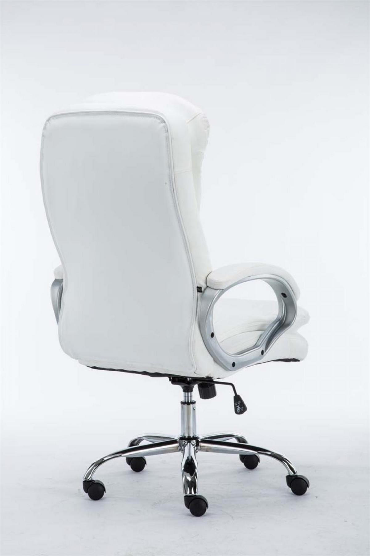 CHEFSESSEL Lederlook weiß - Chromfarben/Weiß, Textil/Metall (68/116/77cm) - CLP