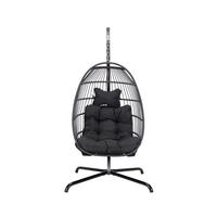 FALTBARER HÄNGESESSEL LOMA - Schwarz, 1-Sitzer - Schwarz, Kunststoff (86/118/72cm) - Home Deluxe