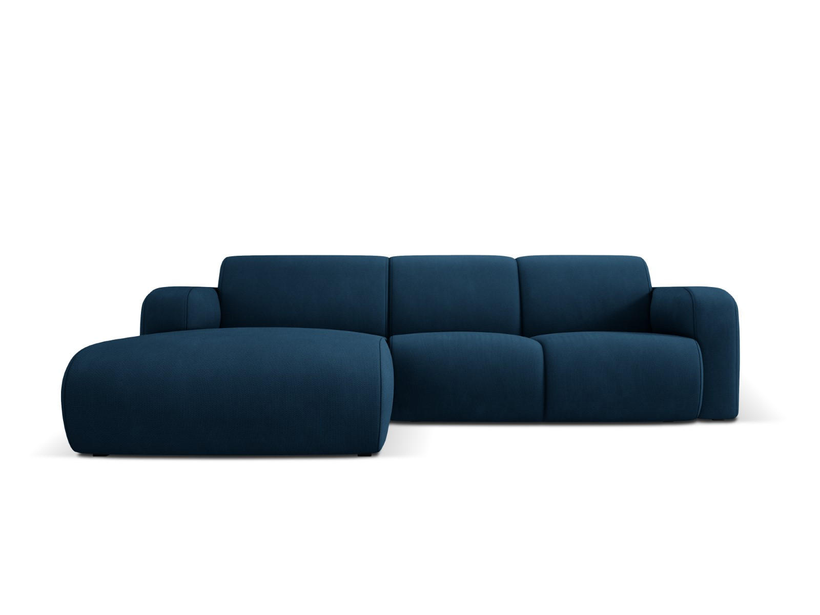 ECKSOFA links Molino aus strukturiertem Stoff königsblau 4 Sitzplätze - Blau, Textil (170/250cm) - Micadoni