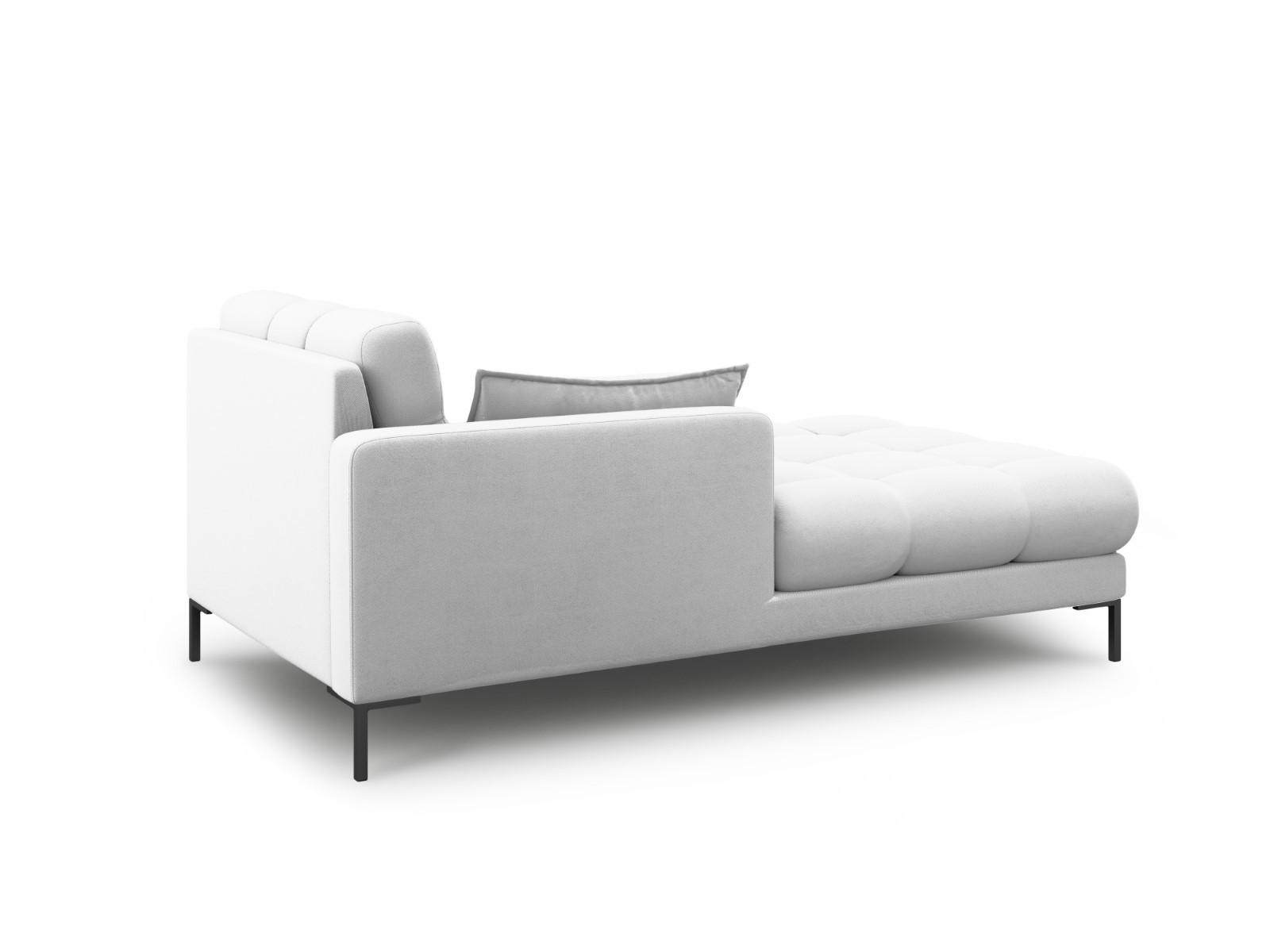 CHAISELONGUE links Mamaia aus strukturiertem Stoff hellgrau - Hellgrau, Textil (102/75/185cm) - Micadoni