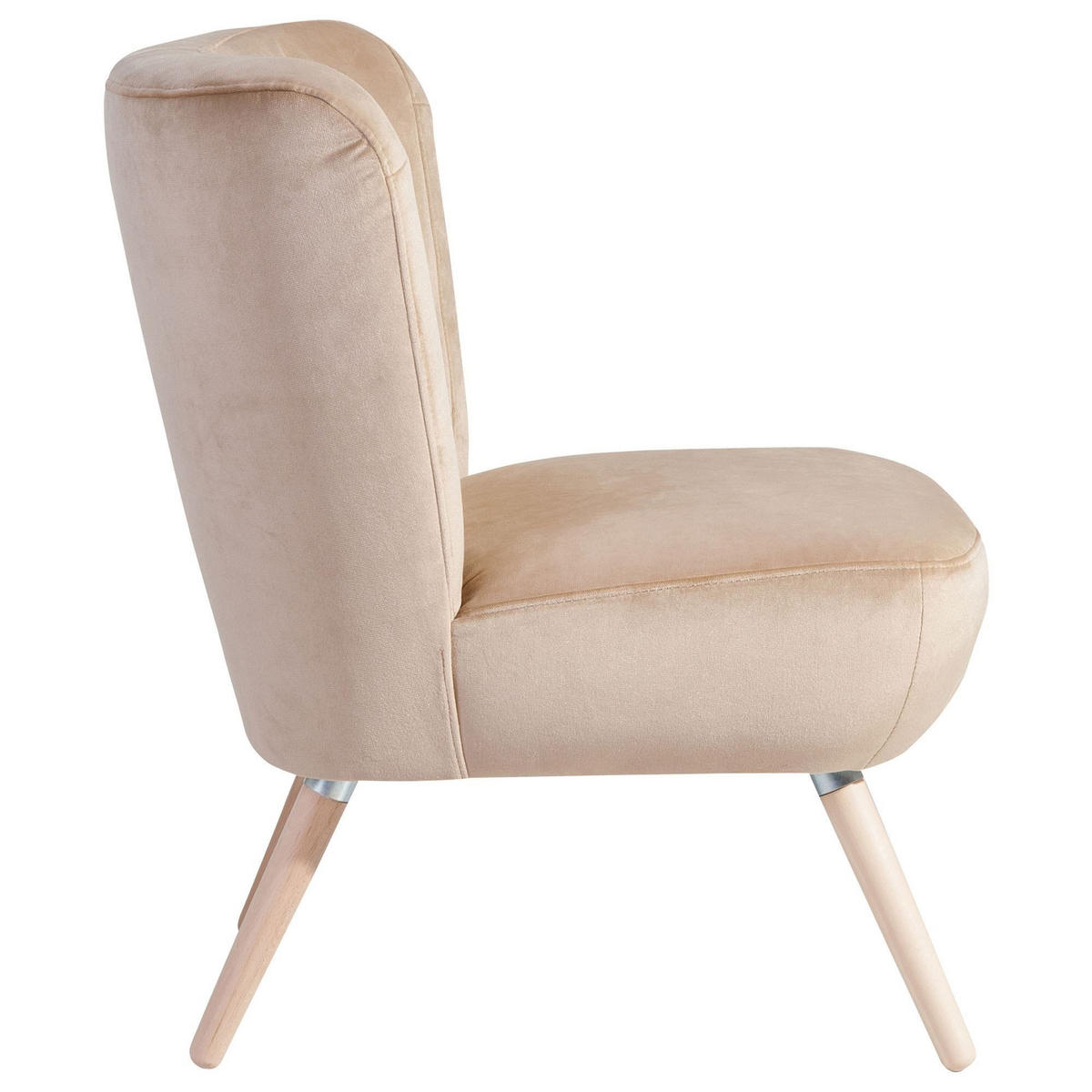 SESSEL Kassi Bezug Samtvelours Buche natur / sand - Sandfarben, Kunststoff (69/80/68cm) - 58aufmkessel