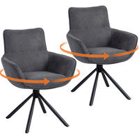 STÜHLE Dunkelgrau 2 Stück - Dunkelgrau, Naturmaterialien (64/87/67cm) - GiPP