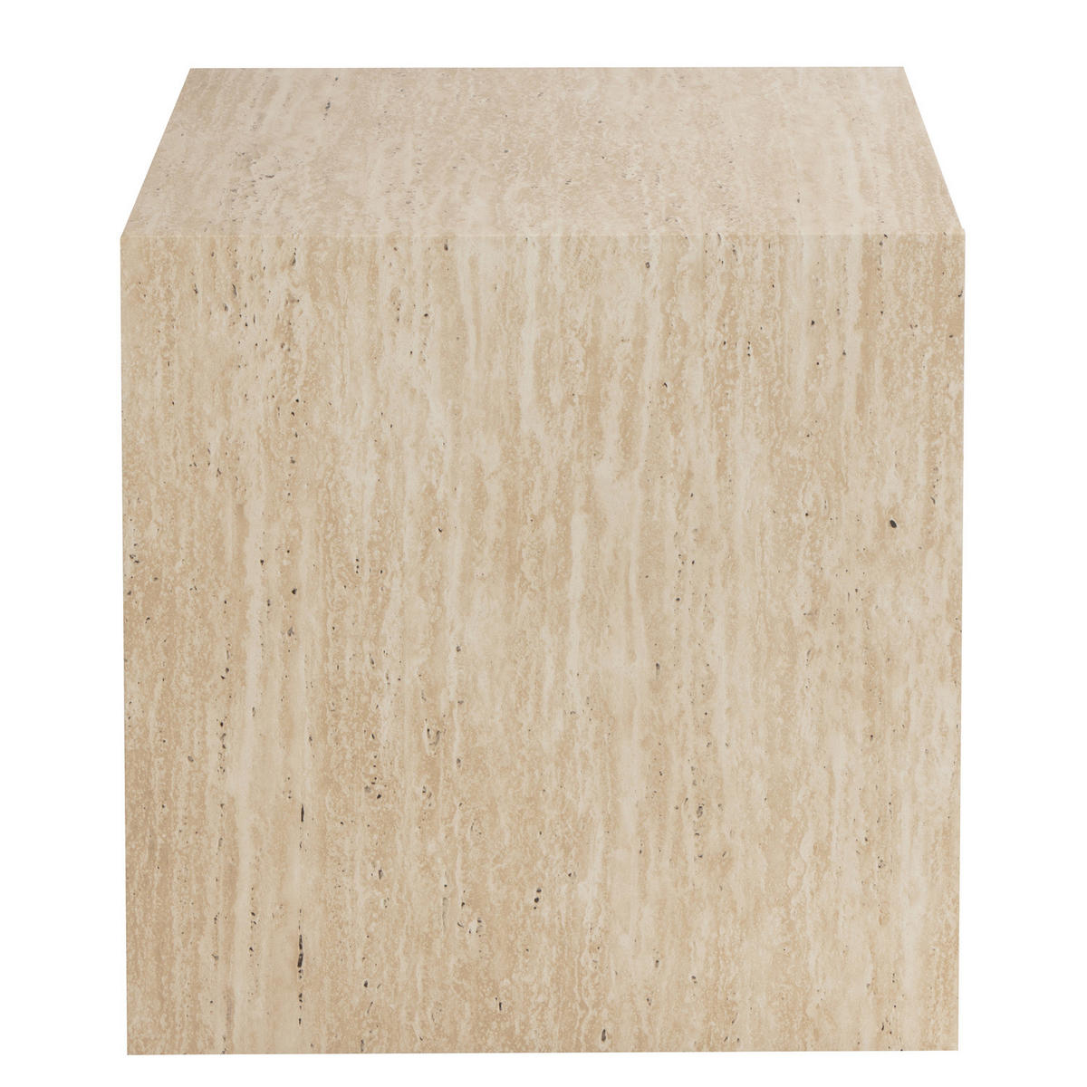 COUCHTISCH - quadratisch 48 cm - Travertin Dekor - Beige, Holzwerkstoff (48/48/50cm) - home24