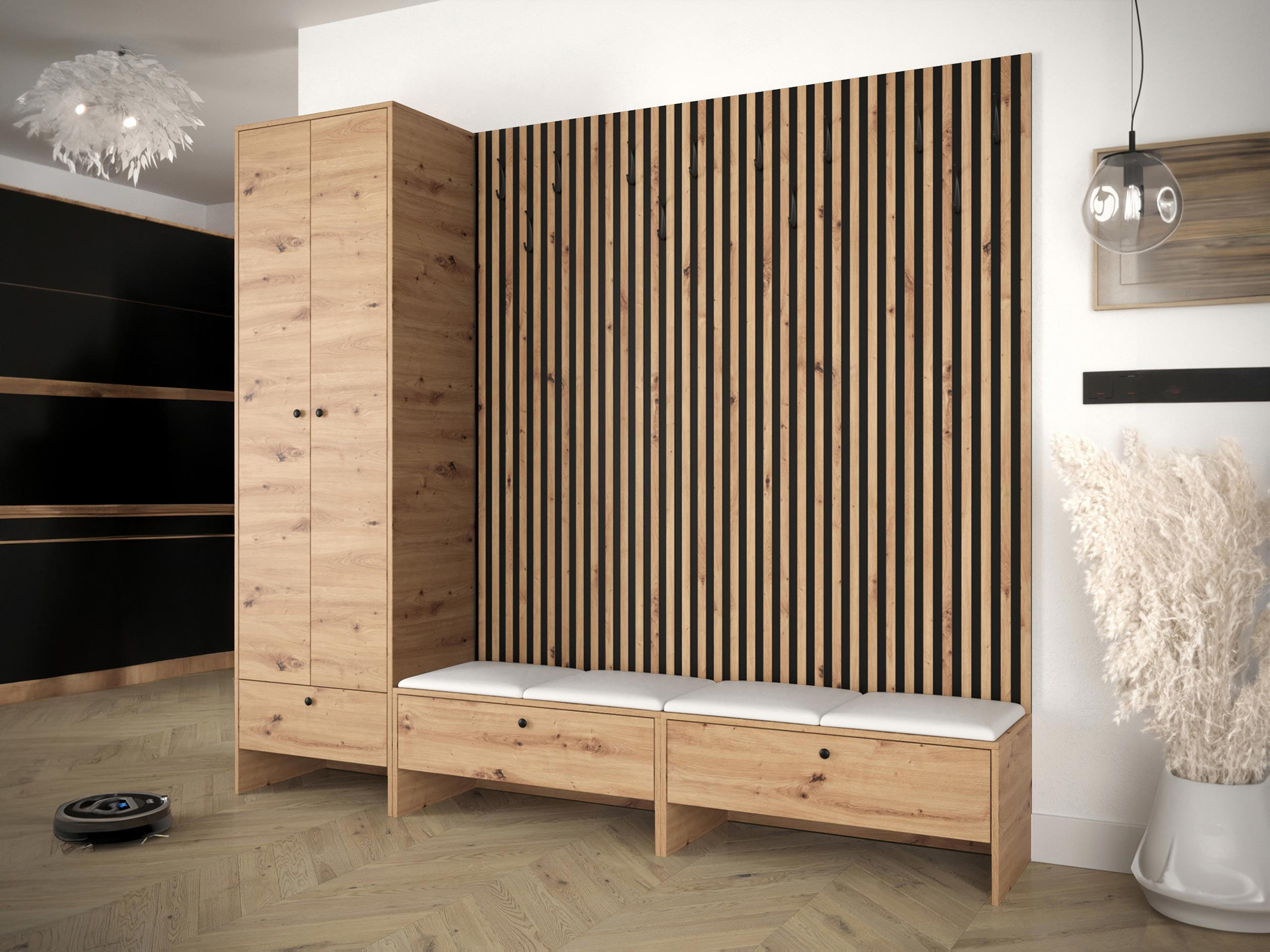 GARDEROBE Balma VI - Weiß, Holzwerkstoff (230/206/44cm) - MIRJAN24