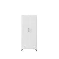 DREHTÜRENSCHRANK LANZA 80/190/50cm 2-türig Weiß - Weiß, Holzwerkstoff (80/190/50cm) - MASSENO