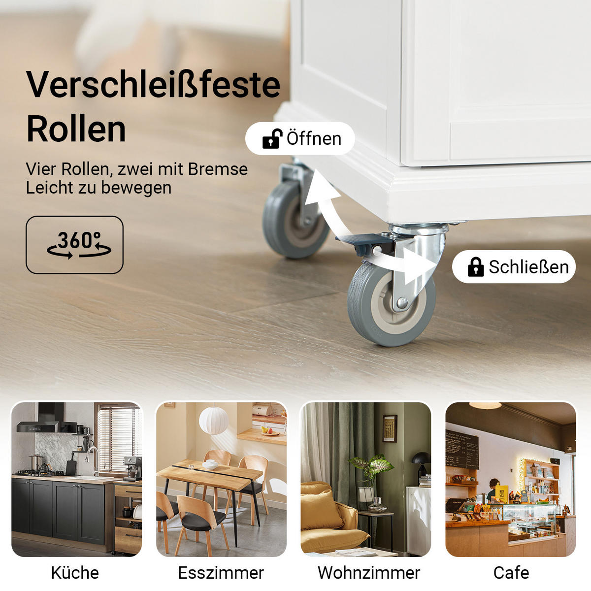 KÜCHENWAGEN Weiß - Weiß, Holzwerkstoff (74/90/46cm) - SoBuy