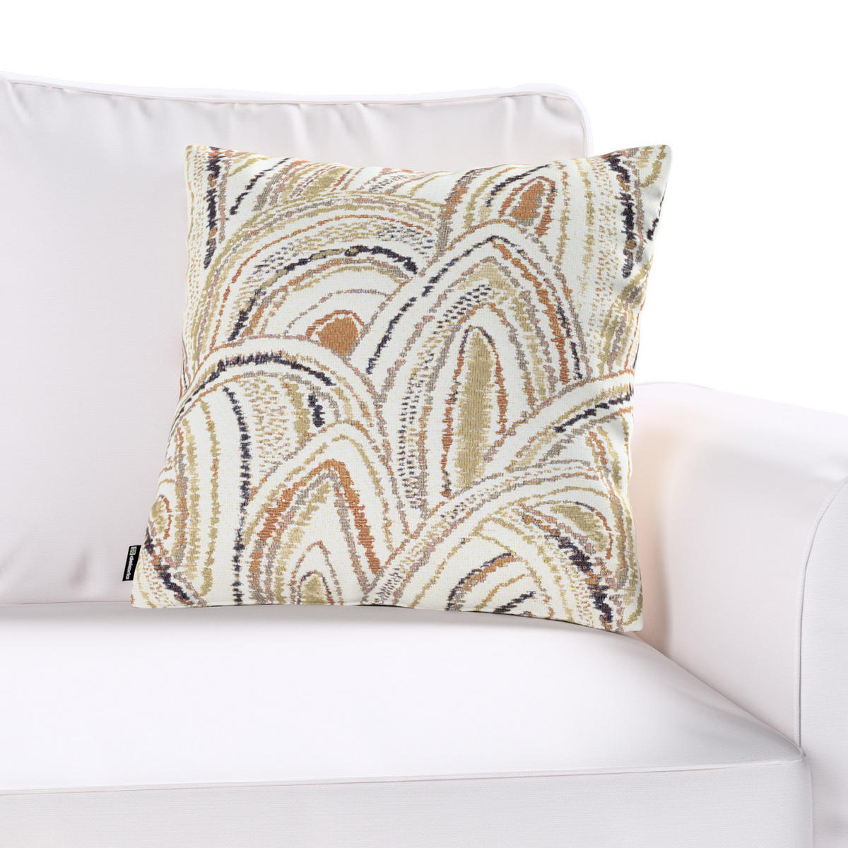 KISSENHÜLLE Cosy Home olive- beige, 43x43 cm - Beige/Multicolor, Textil (43/43cm) - Dekoria