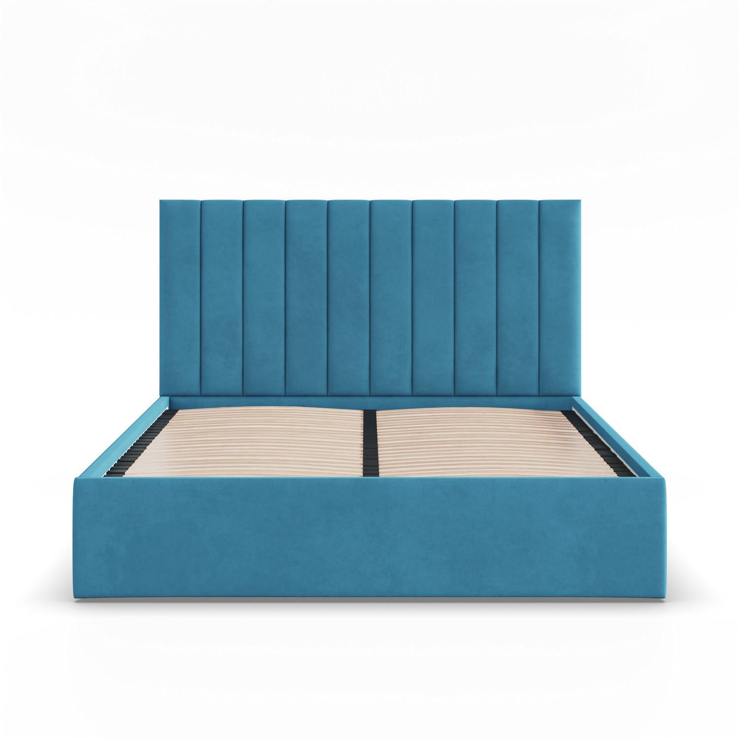 POLSTERBETT MIT KOPFTEIL 160x200 ohne Bettkasten POLLA, Blau - Blau, Textil (160/200cm) - Mebligo
