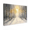 LEINWANDBILD Winter - Abstrakt - Schnee - Natur - Sonne Groß 140x90 cm - Grau, Textil (140/90cm) - MuchoWow