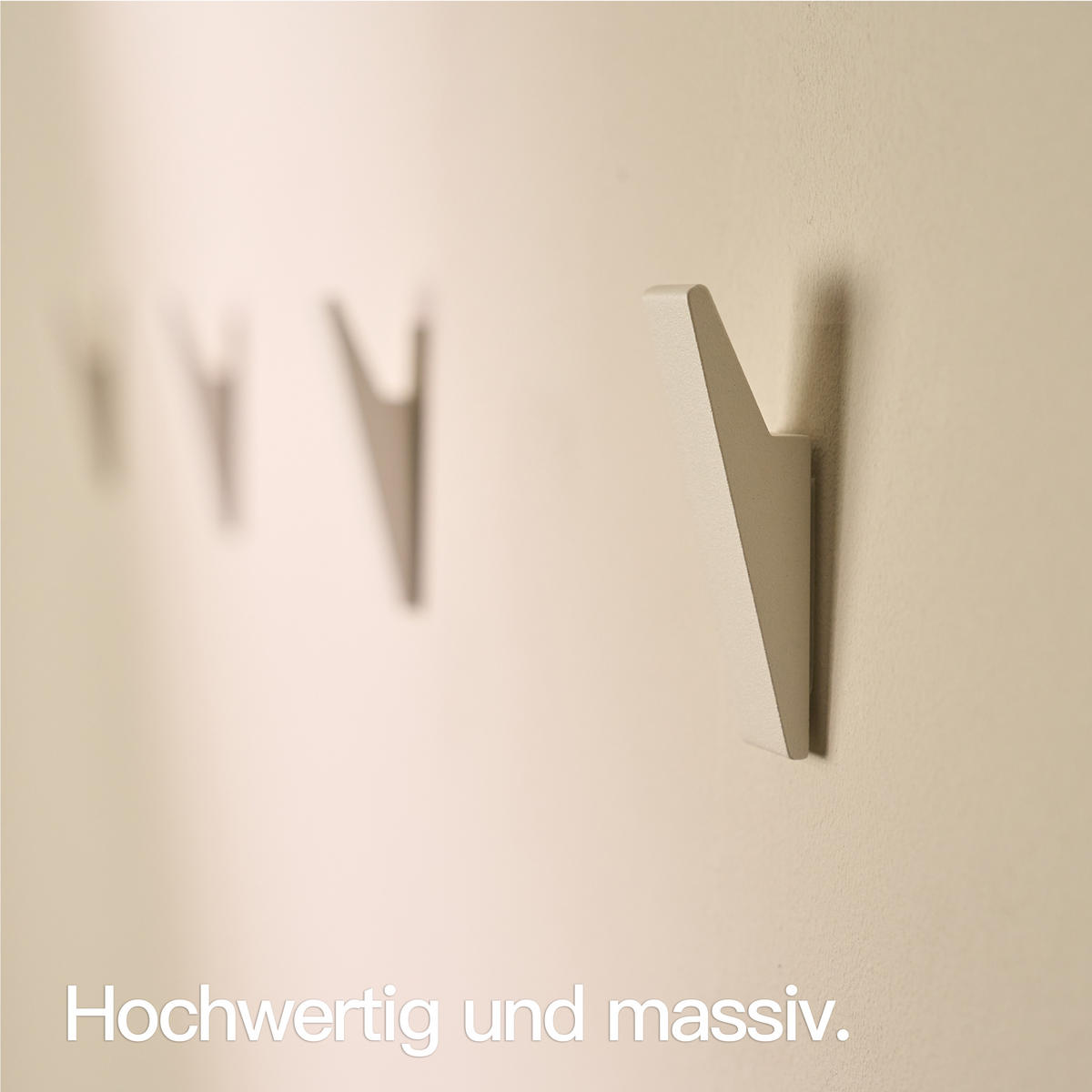 WANDHAKEN OHNE BOHREN Matt Weiß - Weiß, Metall (1.7/6.2/1.8cm) - Designfabrik Hamburg