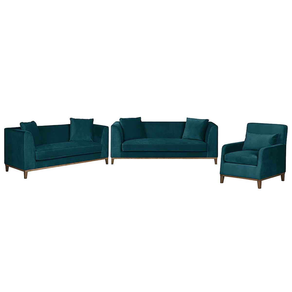 SESSEL - Petrol, Holz/Textil (70/88/84cm) - home24