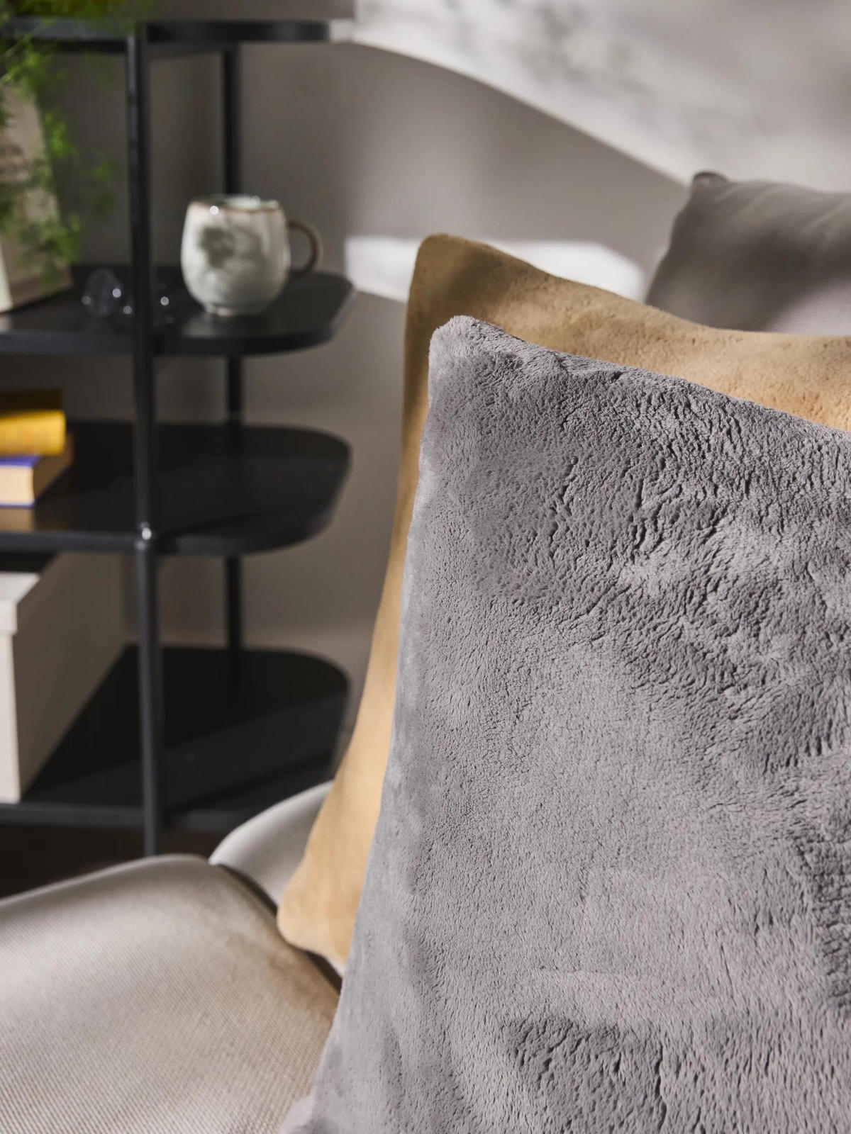 KISSEN Cosi Grau 45/45 cm - Grau, Textil (45/45/15cm) - benuta