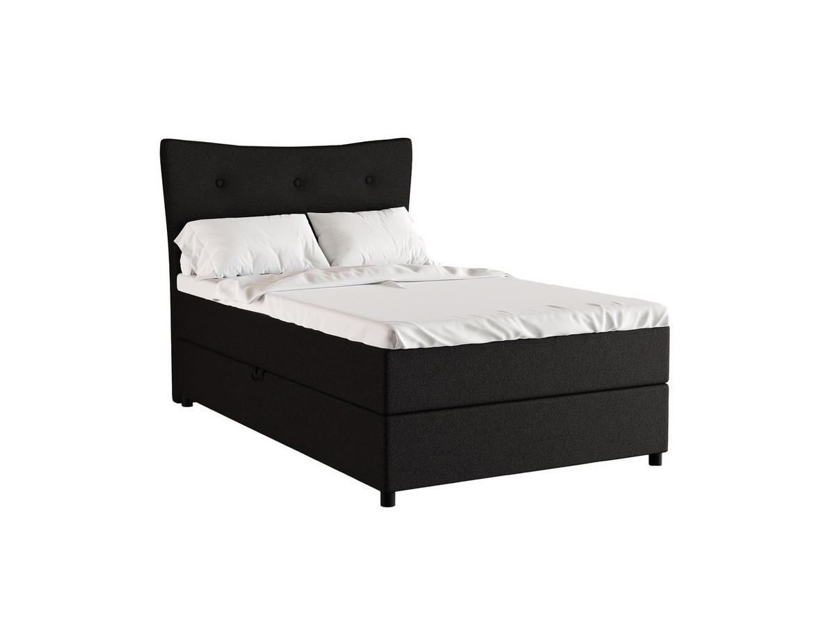 BOXBETT Nevada 120x200 cm Polsterbett mit hochwertiger Bonell-Matratze und Topper - Anthrazit - Dunkelgrau, Holz (120/200cm) - Homesy