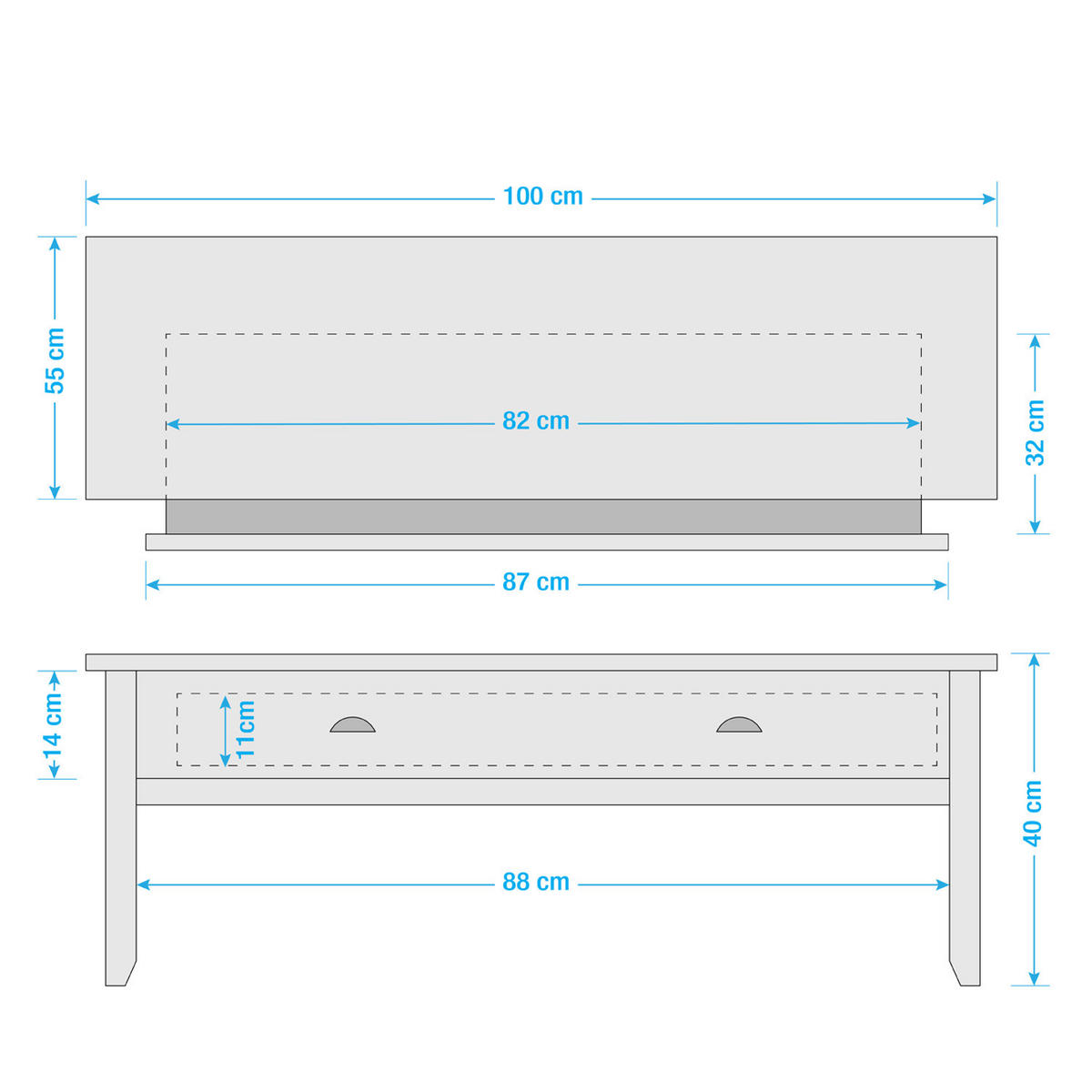 COUCHTISCH - Kiefer massiv - Kieferfarben, Holz/Metall (43/100/40cm) - home24
