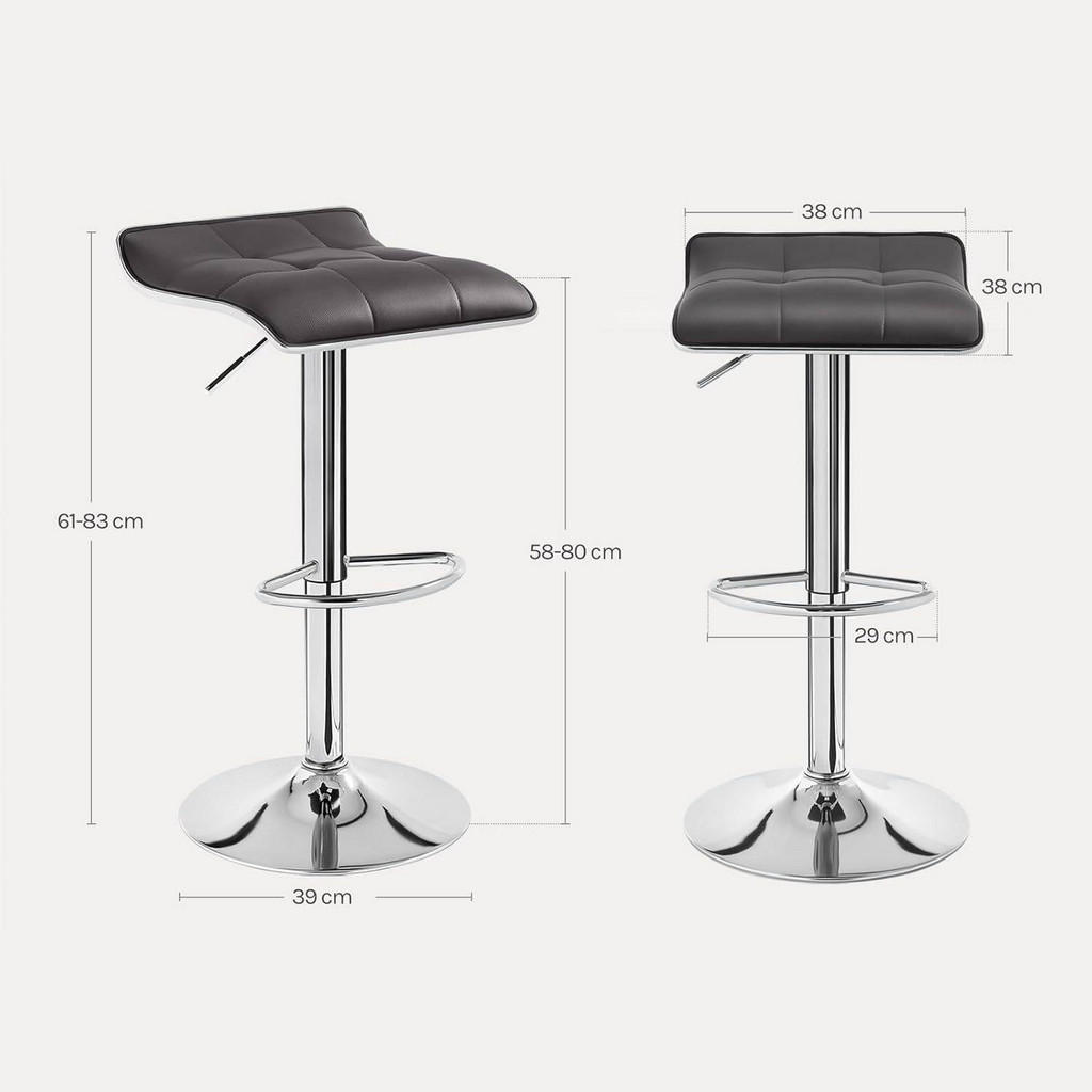 Thumbnail - Woltu Barhocker, Grau, Metall, 39x83x39 cm, Esszimmer, Barmöbel, Barhocker