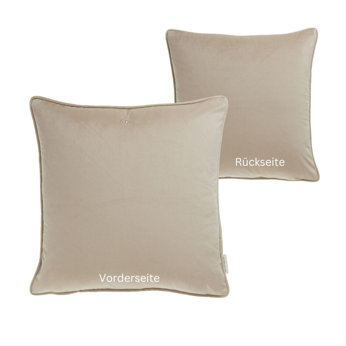 ZIERKISSENHÜLLE VELVET SIGNATURE - Beige, Textil (45/45cm) - Tom Tailor