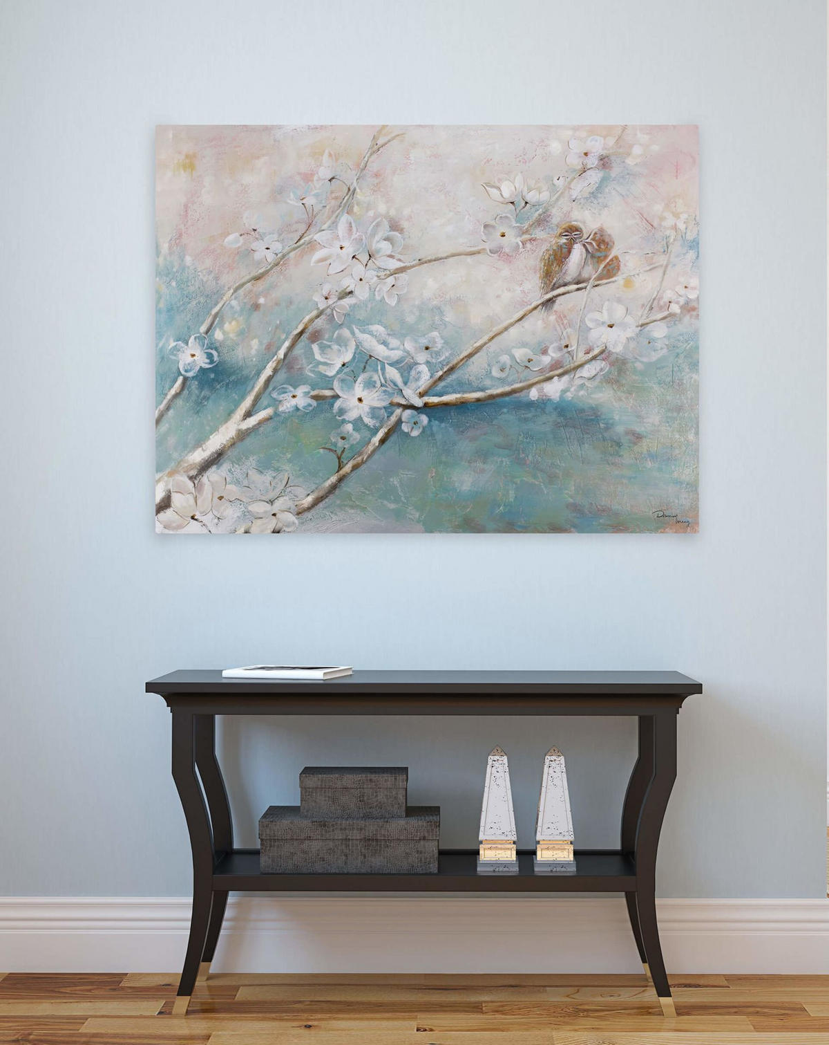 ACRYLBILD HANDGEMALT 120/90 cm - Blau, Holz/Textil (120/90cm) - KUNSTLOFT