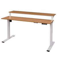 SCHREIBTISCH - Höhenverstellbar - Eiche Dekor / Weiß - Braun/Weiß, Holzwerkstoff/Metall (40/140/73cm) - home24