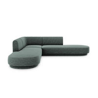 WENDBARES-ECKSOFA Miley aus Chenille-Stoff petrol 5 Sitzplätze - Petrol, Textil (248/248cm) - Micadoni