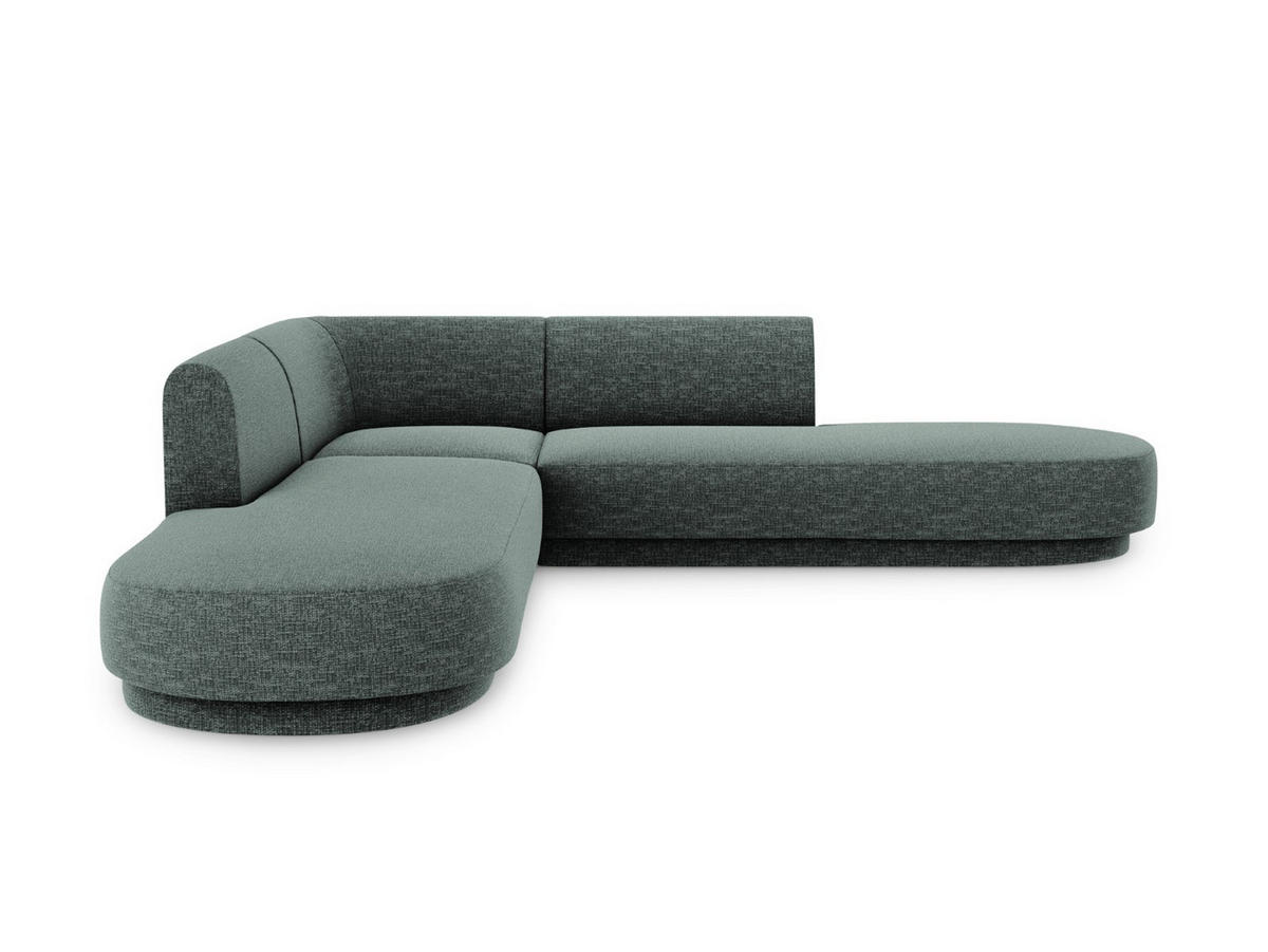 WENDBARES-ECKSOFA Miley aus Chenille-Stoff petrol 5 Sitzplätze - Petrol, Textil (248/248cm) - Micadoni