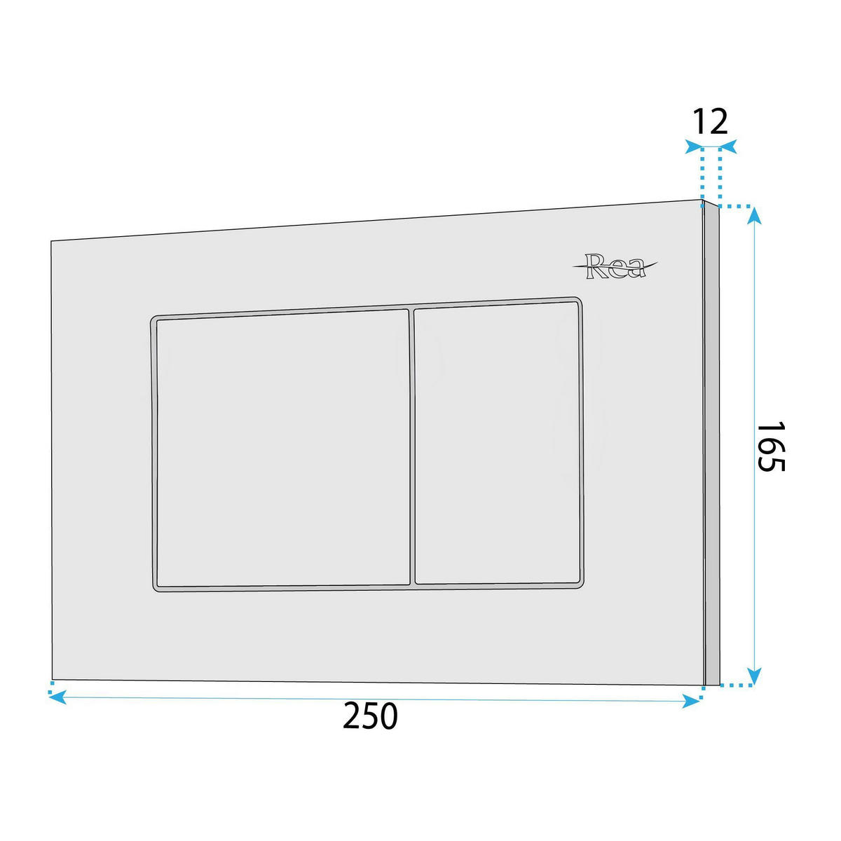 DRÜCKPLATTE Rea J K011a-q Und Slim 024n Titan - Titanfarben, Kunststoff (24.5/16.5/4cm) - REA
