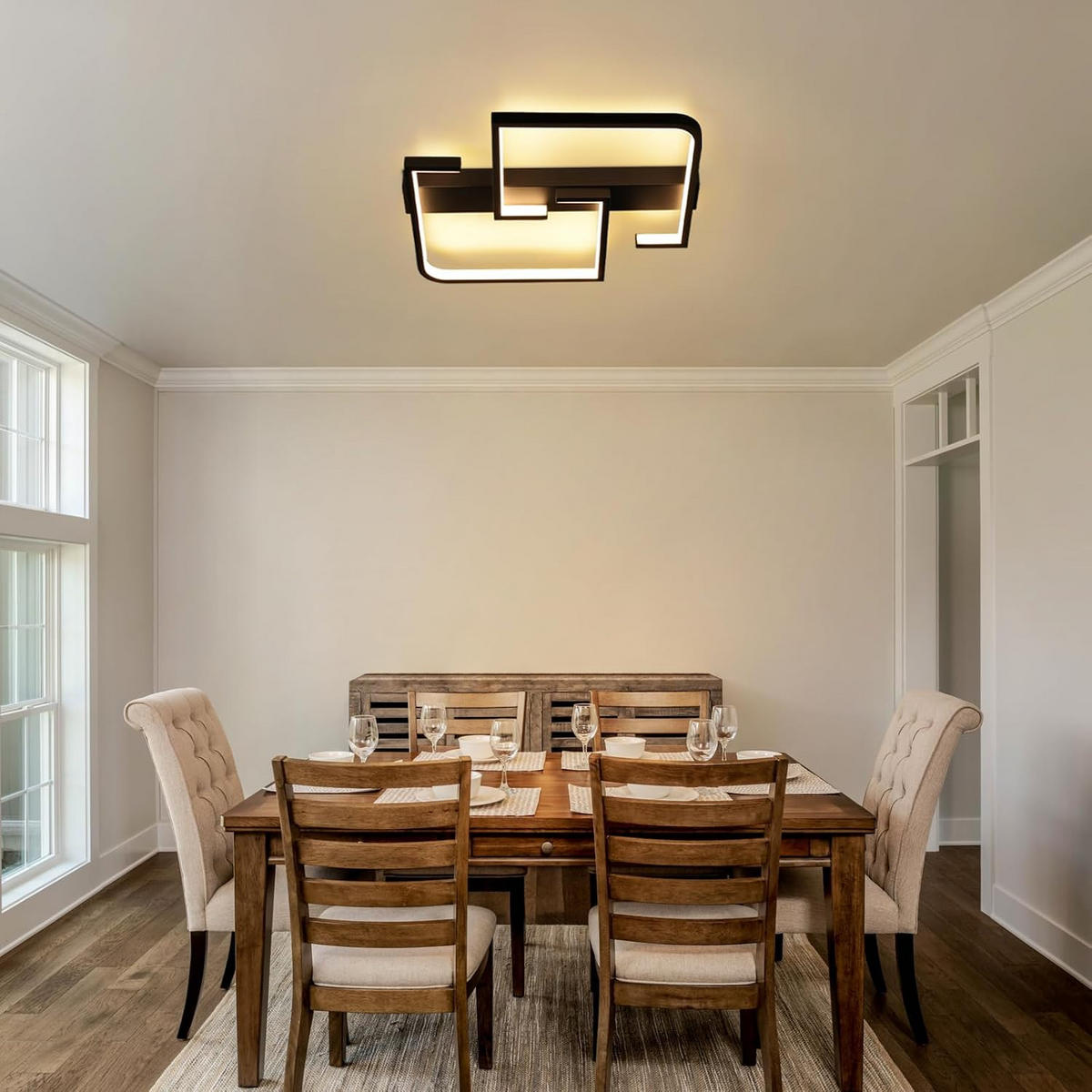 LED DECKENLEUCHTE Quenbyra 41/34/5 cm - Schwarz, Metall (41/34/5cm) - ZMH