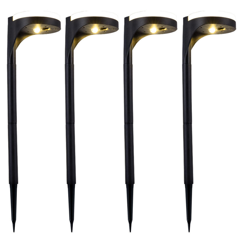 LED AUSSENLEUCHTE Solar Schwarz Erdspieß - Schwarz, Kunststoff (11/11/45cm)