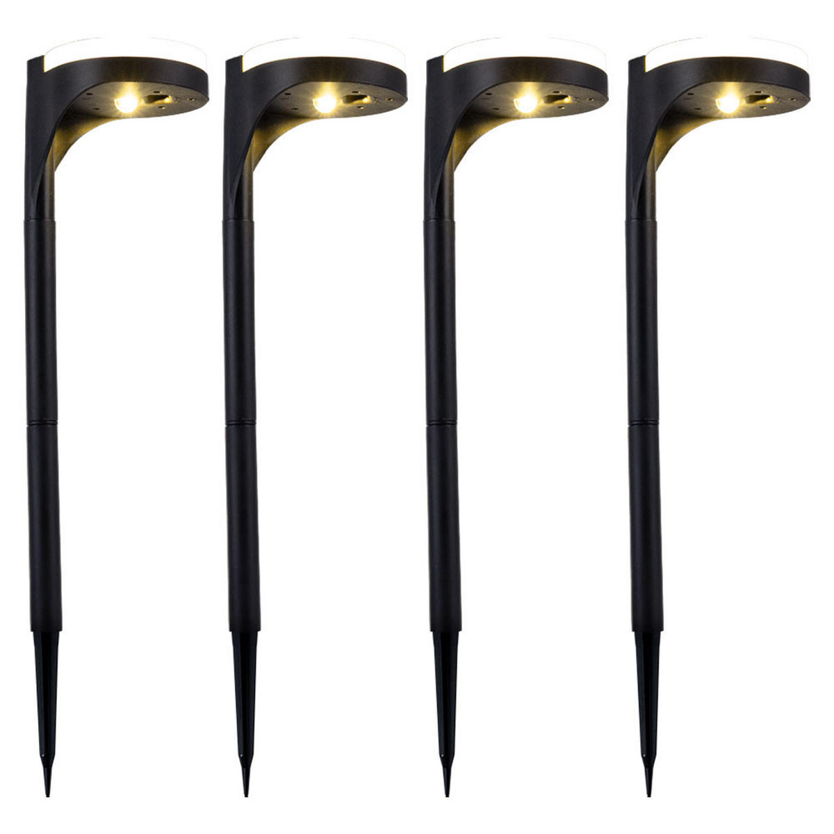LED AUSSENLEUCHTE Solar Schwarz Erdspieß - Schwarz, Kunststoff (11/11/45cm)