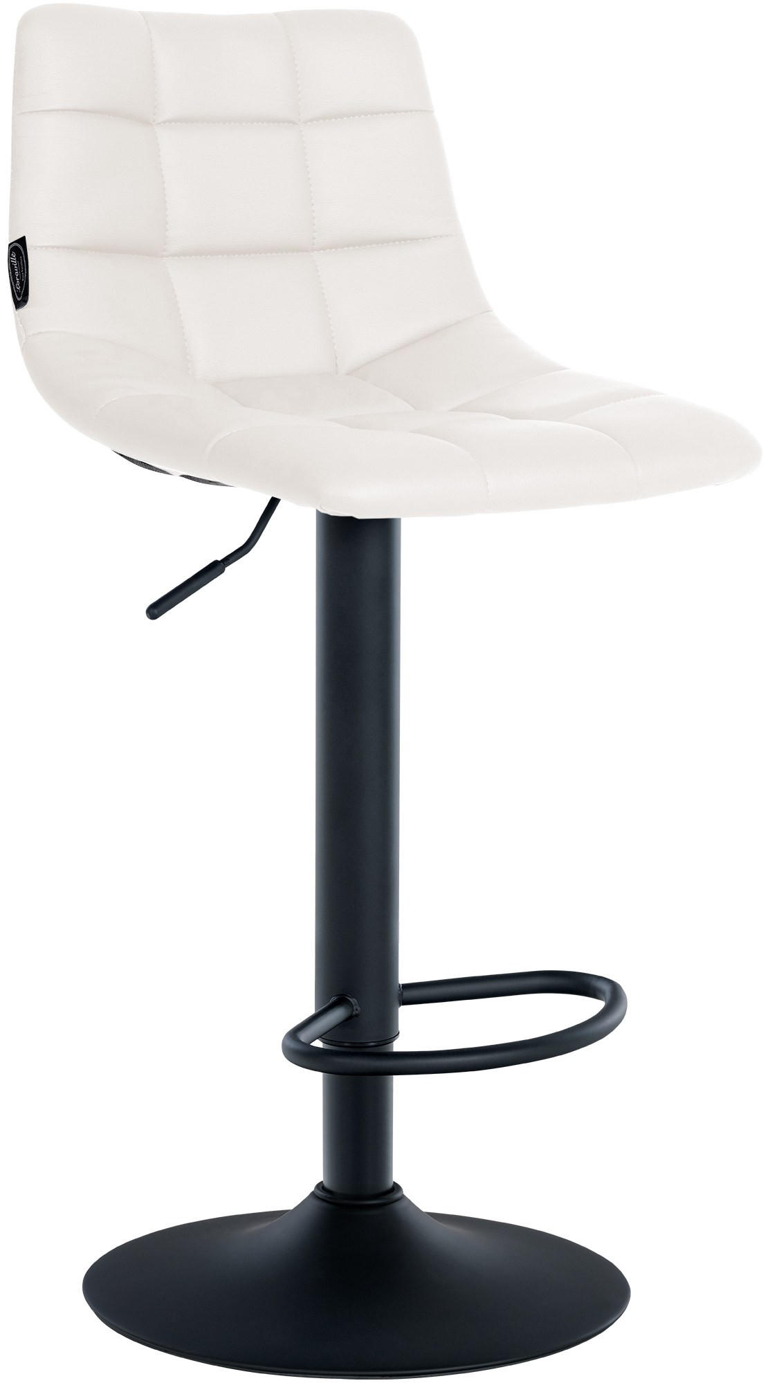 BARHOCKER Lederlook weiß - Schwarz/Weiß, Textil/Metall (43/87/46.5cm) - CLP