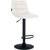 BARHOCKER Lederlook weiß - Schwarz/Weiß, Textil/Metall (43/87/46.5cm) - CLP