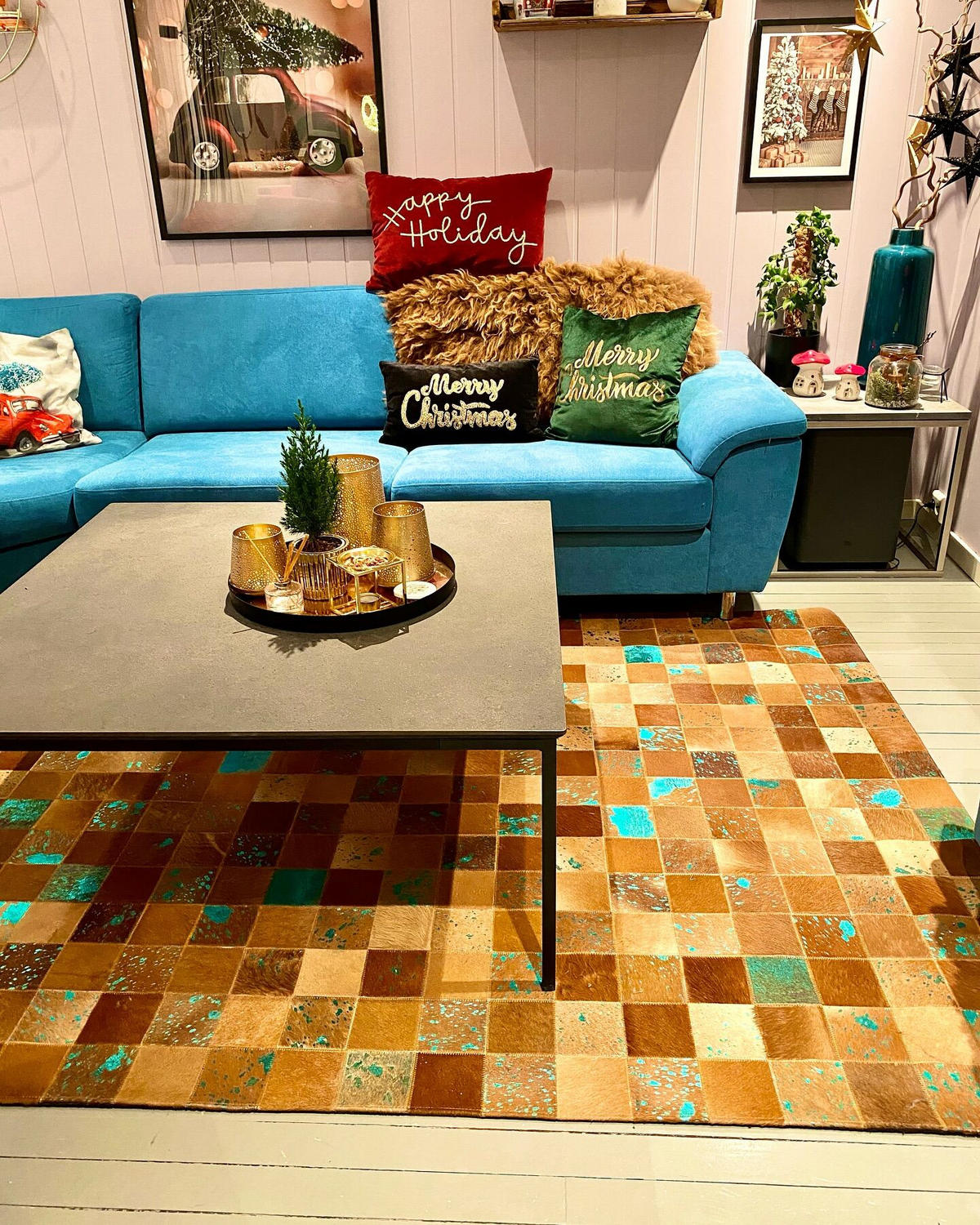 KURZFLOR-TEPPICH Aliaga 200/140 cm - Braun, Fell (140/200cm) - Beliani