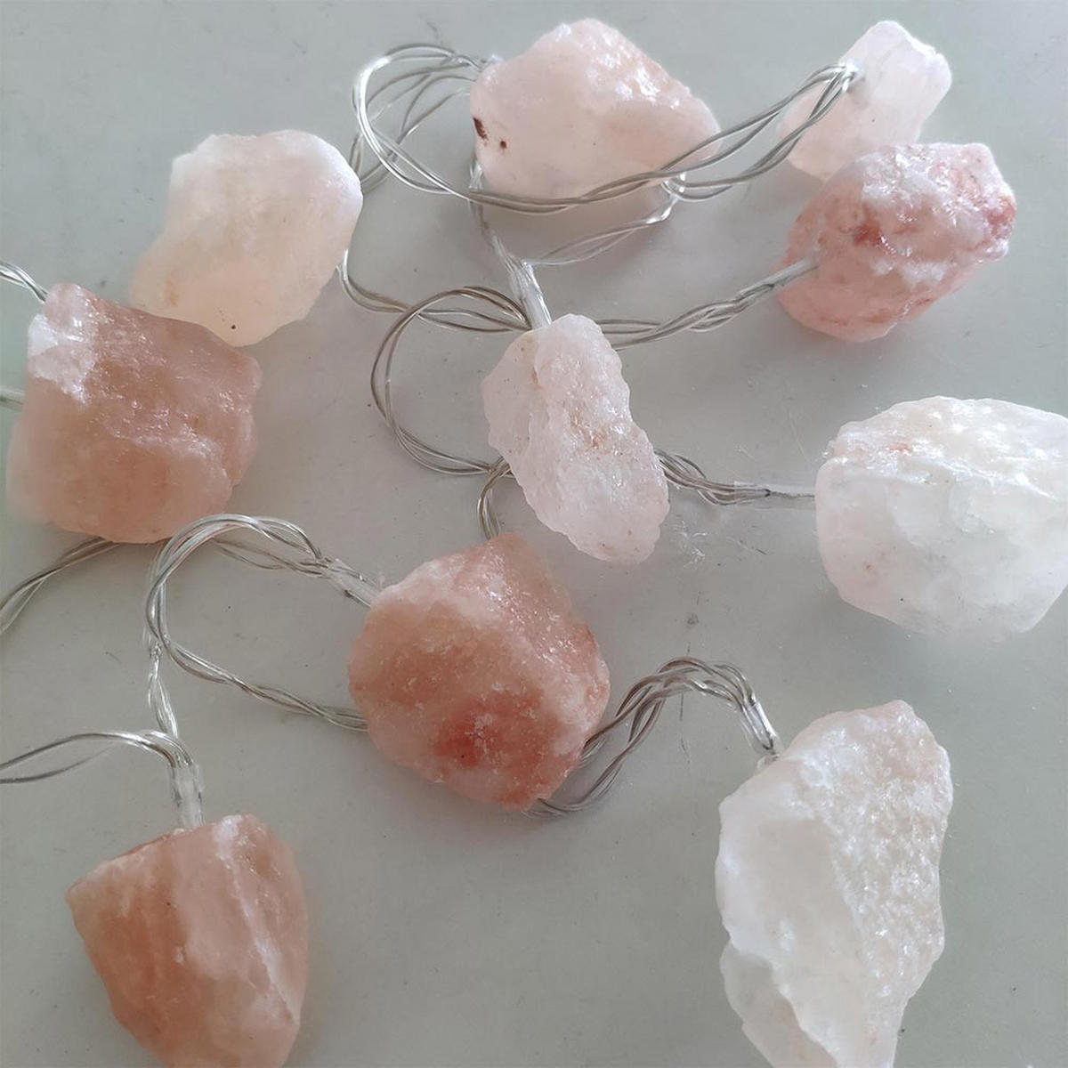 LED LICHTERKETTE Salzkristalle Rosa - Rosa, Kunststoff (165/4/4cm) - Globo Lighting