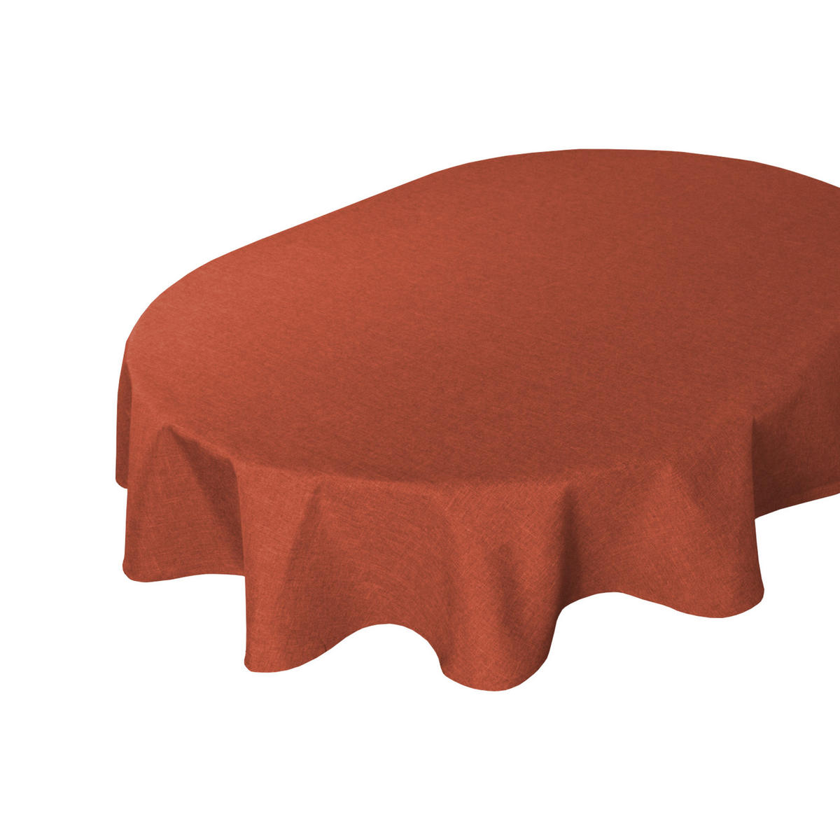 TISCHDECKE Leinenoptik 130/220 cm oval Terracotta - Terracotta, Textil (130/220cm) - TiborTex