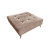 HOCKER WIOLO Taupe Velvet - Taupe/Silberfarben, Textil/Metall (110/42/110cm) - KAWOLA