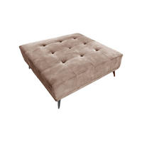 HOCKER WIOLO Taupe Velvet - Taupe/Silberfarben, Textil/Metall (110/42/110cm) - KAWOLA