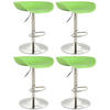 BARHOCKER 4er Set Kunststoff grün - Chromfarben/Grün, Kunststoff/Metall (52/67/43cm) - CLP