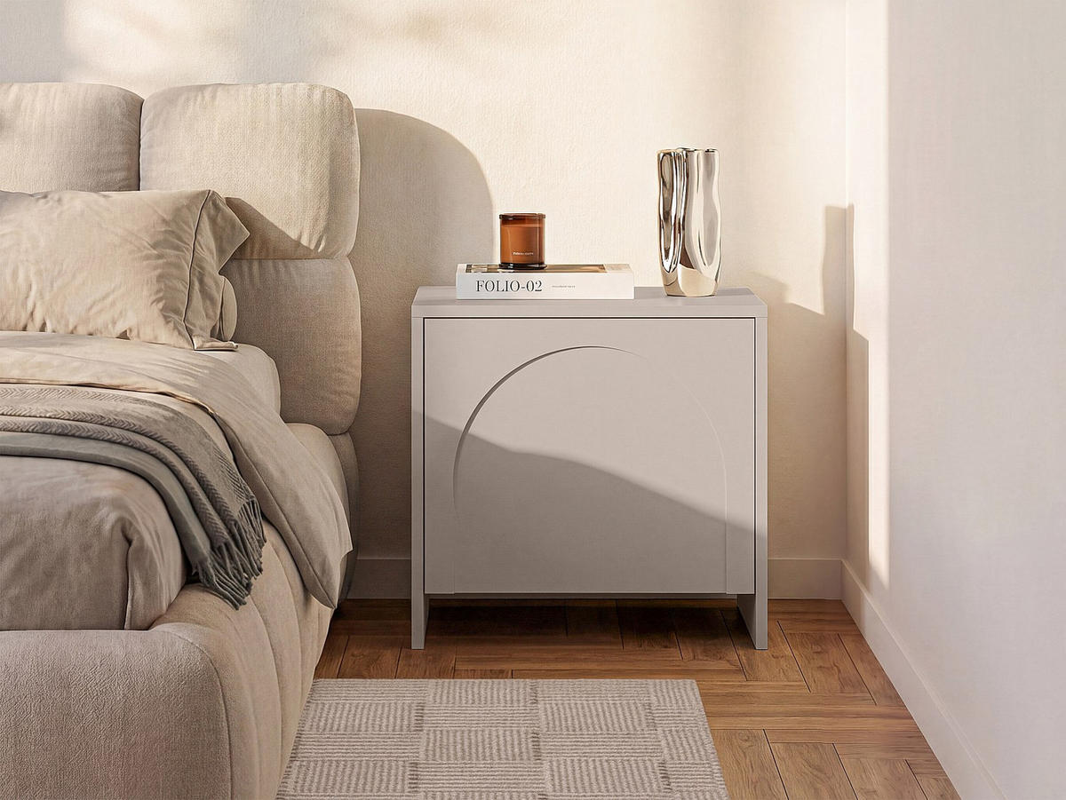 NACHTTISCH - 52 cmcm x 40 cmcm - Holz, Platte - Beige - NALYRA - Beige, Holz (52/50/40cm) - Vente-Unique