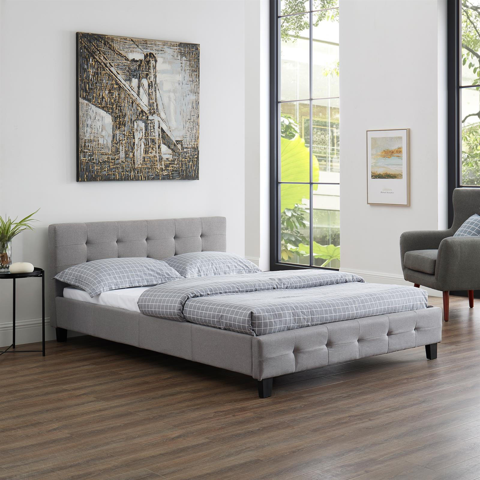 POLSTERBETT IOWA 140X200 CM - Grau, Textil (140/200cm) - CARO-Möbel