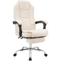 CHEFSESSEL Lederlook Creme - Creme/Grau, Kunststoff/Textil (65/109/73cm) - CLP