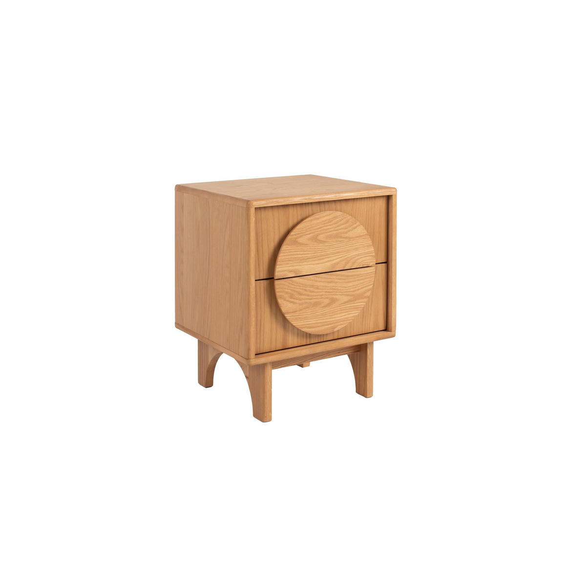 BEISTELLTISCH Groove Eiche - Beige, Holz (45/40/55cm) - Zuiver
