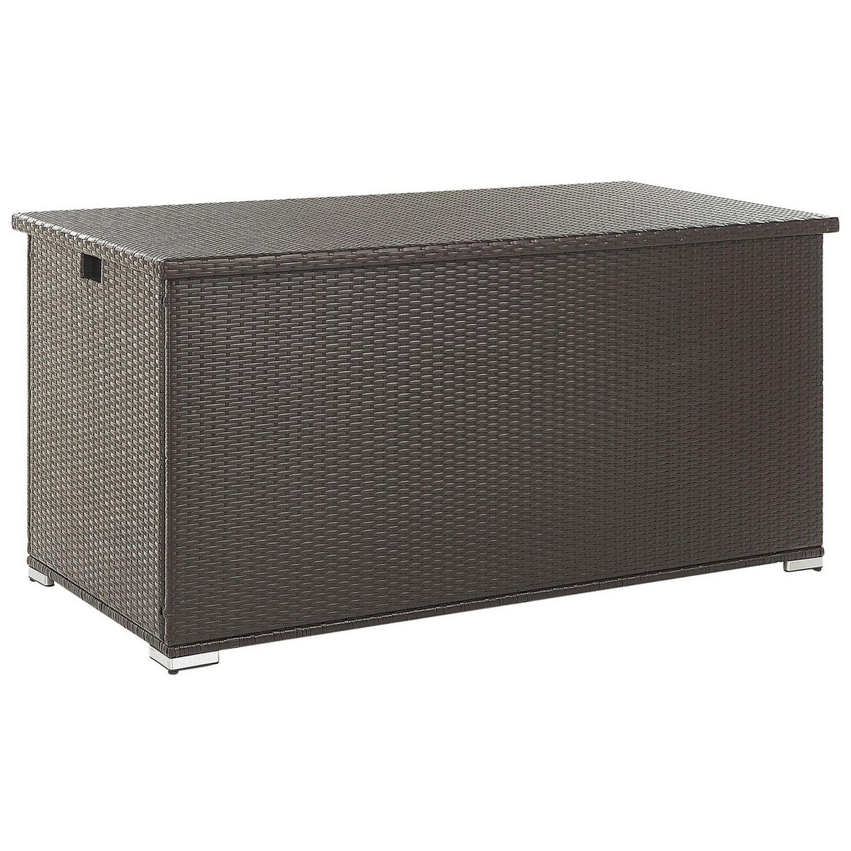 AUFLAGENBOX Rattan braun 155/75 cm Modena - Schwarz/Braun, Kunststoff (155/80/75cm) - Beliani