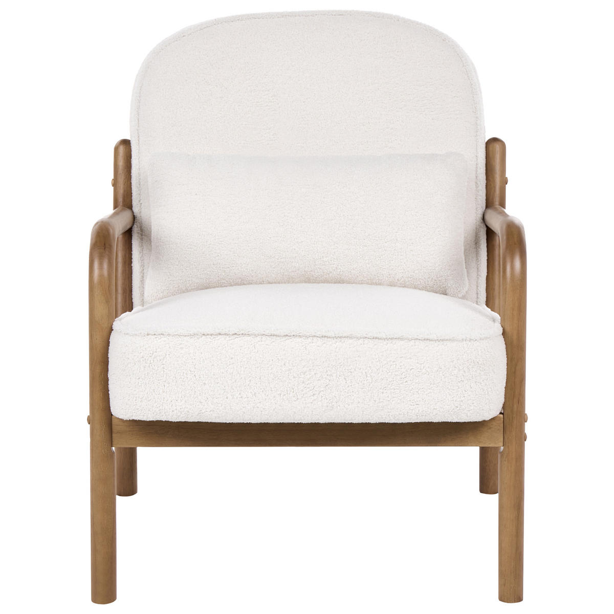 SESSEL Bouclé Cremeweiß Selde - Hellbraun/Weiß, Textil (67/82/82cm) - Beliani