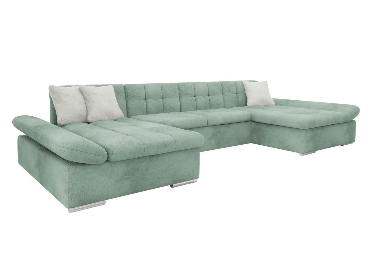 WOHNLANDSCHAFTEN Alia Premium - Hellgrün, Holz/Textil (360/75/160cm) - MIRJAN24