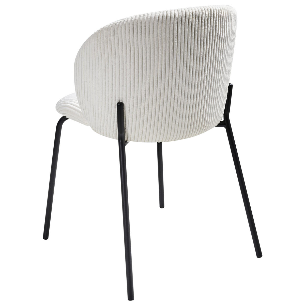 ESSZIMMERSTUHL 2er-Set Cremeweiß Miles - Schwarz/Weiß, Textil (53/83/55cm) - Beliani