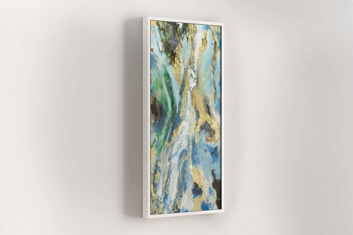 ACRYLBILD HANDGEMALT 60/120 cm - Blau/Weiß, Holz/Textil (60/120cm) - KUNSTLOFT