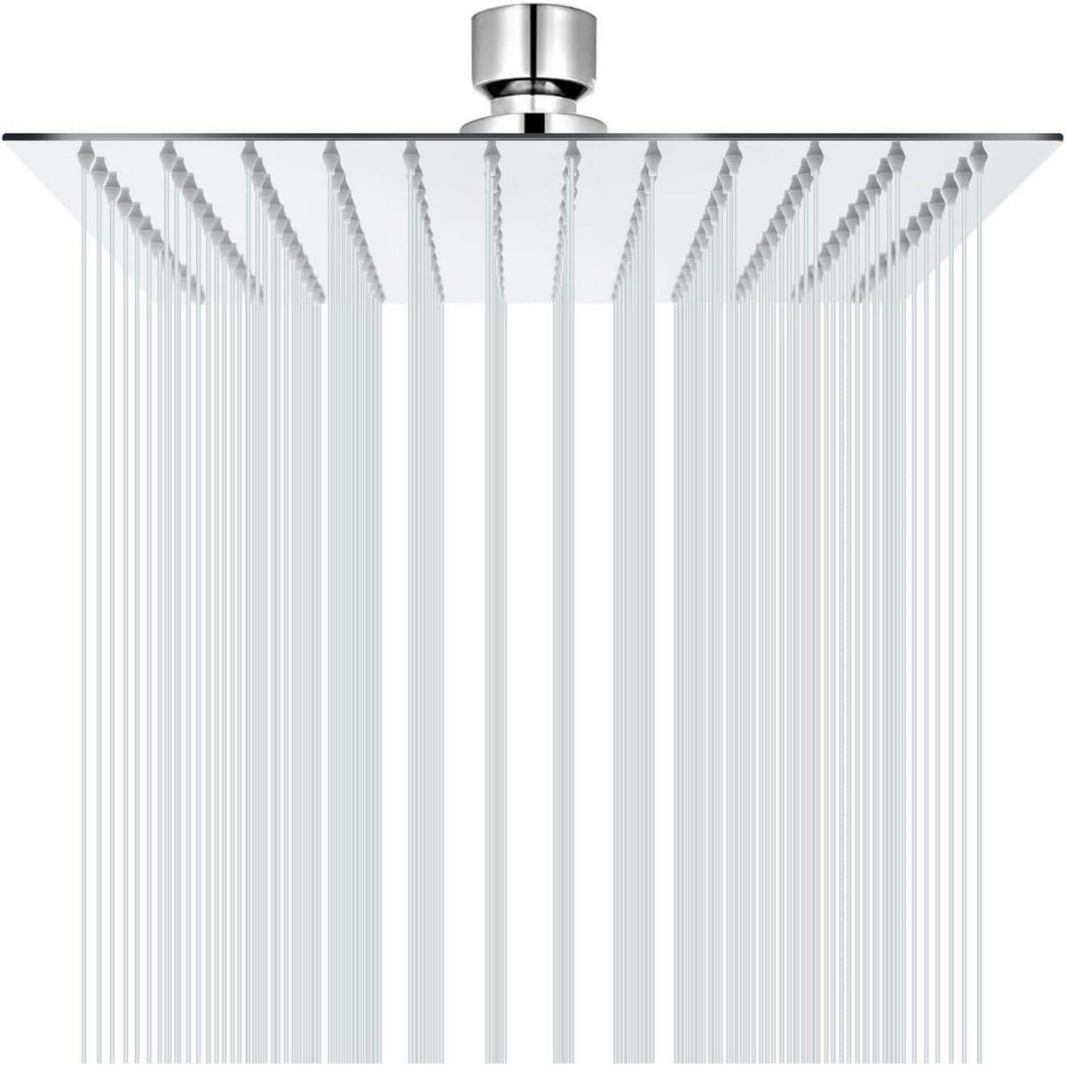 DUSCHKOPF Regendusche 20 cm Edelstahl mit Anti-Kalk-Düsen - Silberfarben, Metall (20/12.7/20cm)