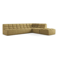 ECKSOFA Beidseitig Strukturstoff Stoff Gelb - Currygelb/Gelb, Kunststoff/Textil (308/258cm) - Makamii